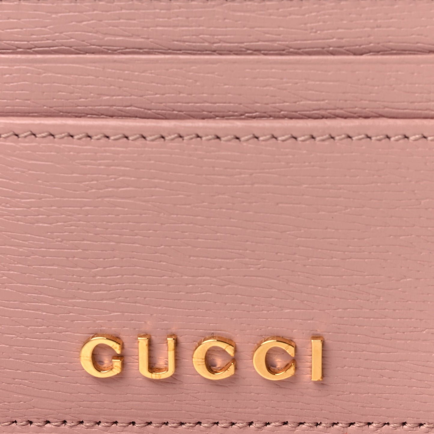 Calfskin Script Card Holder Light Pink