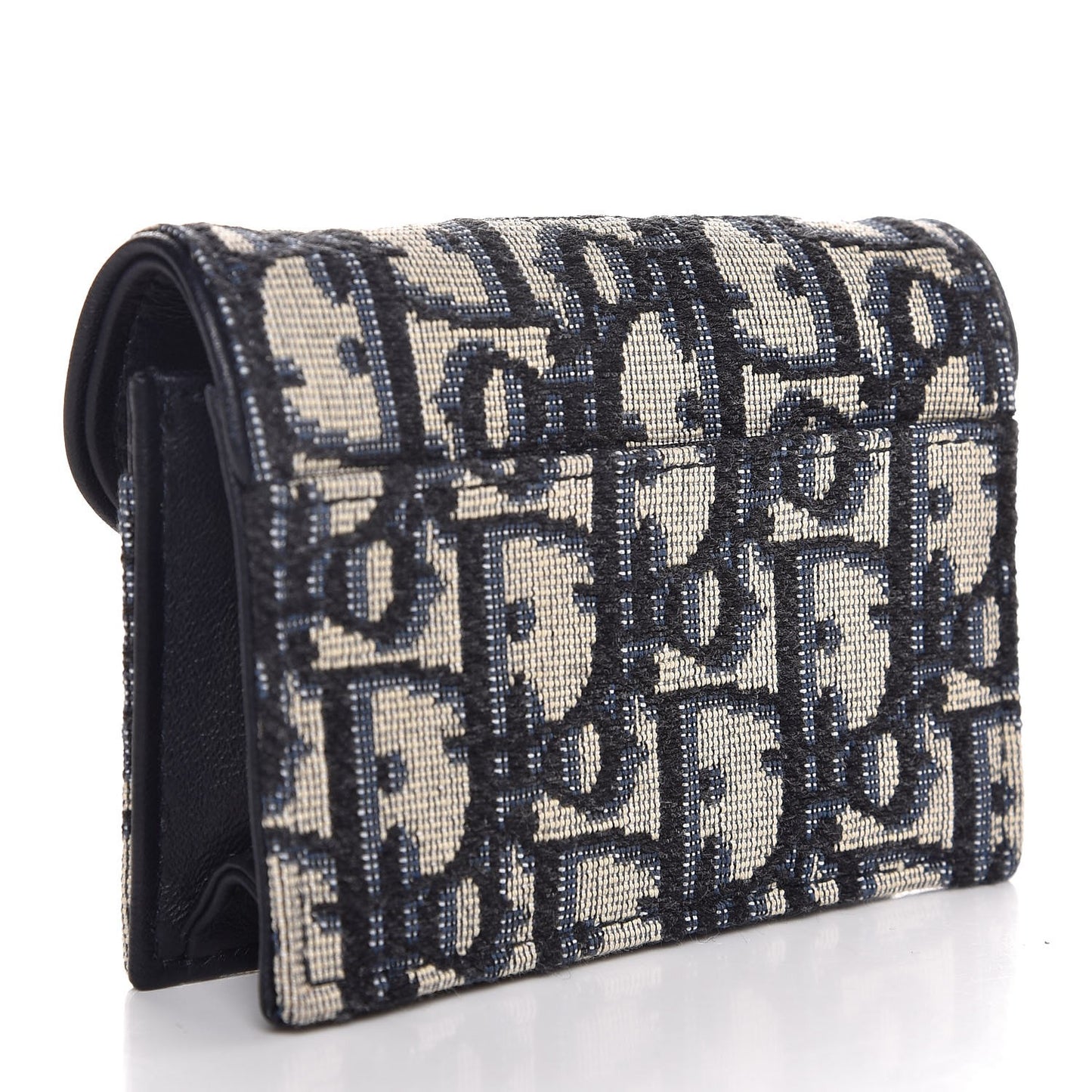 Oblique Saddle Card Holder Blue