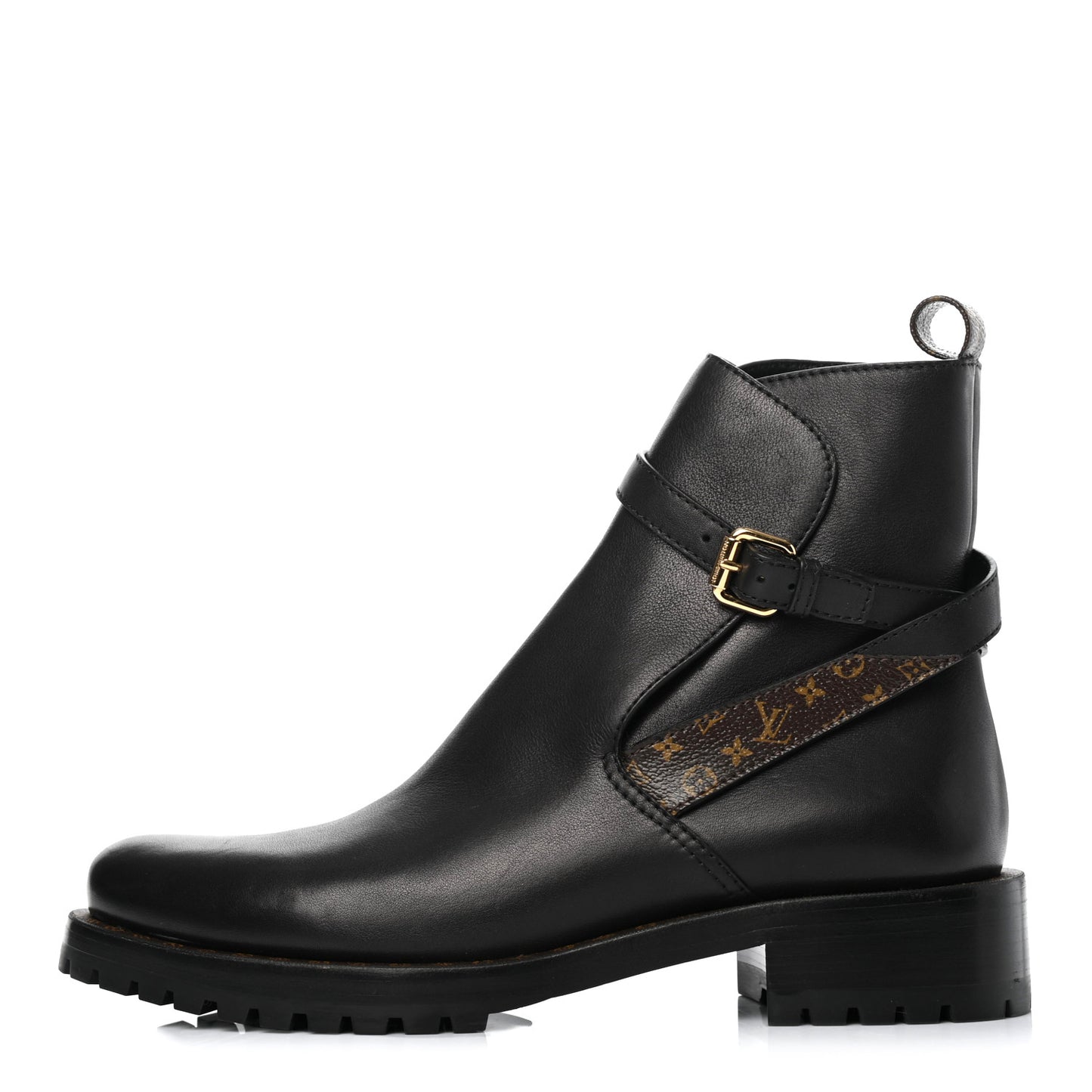 Calfskin Monogram Discovery Flat Ankle Boots 39.5 Black