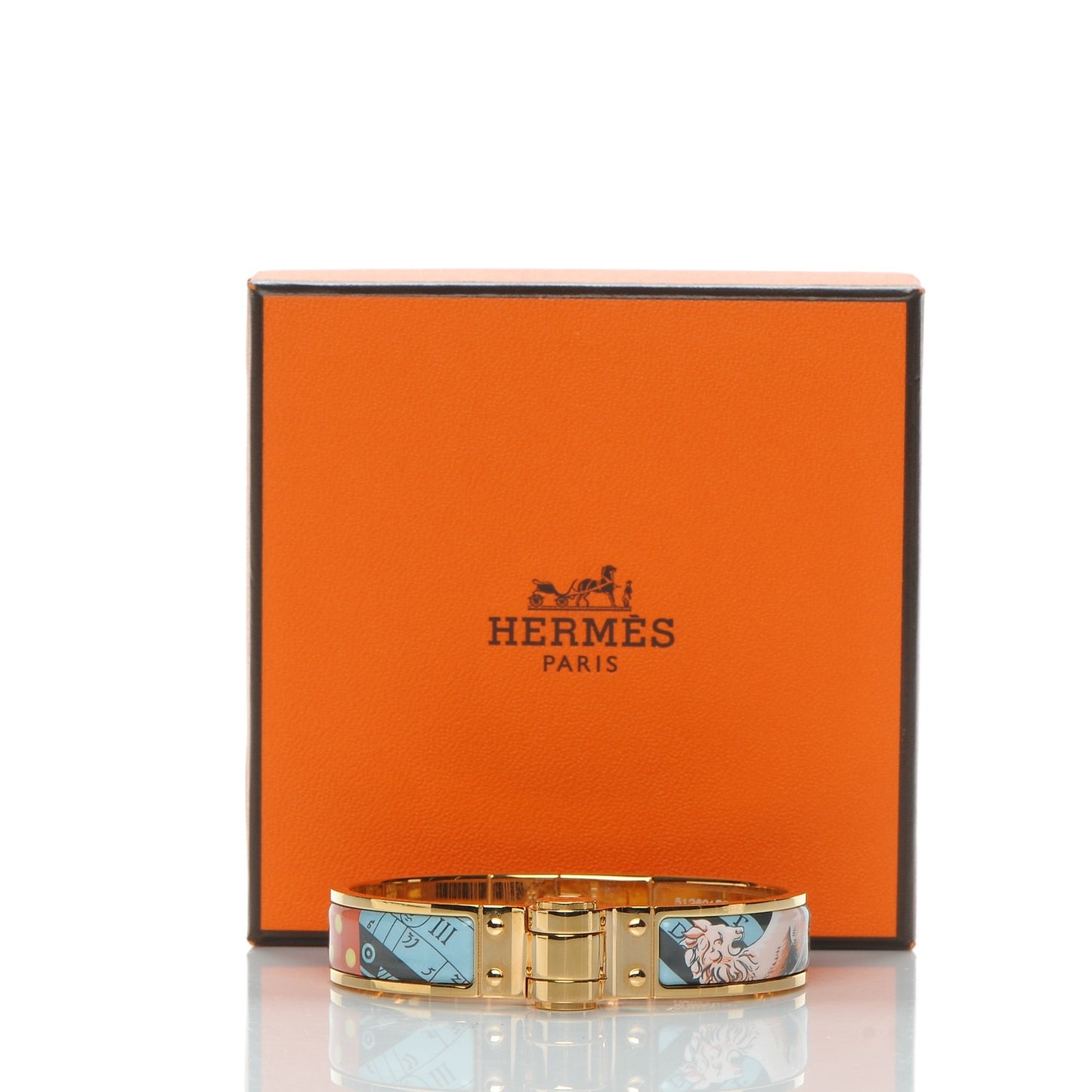 Enamel Printed Astrologie a Pois Hinged Bracelet S Romantique