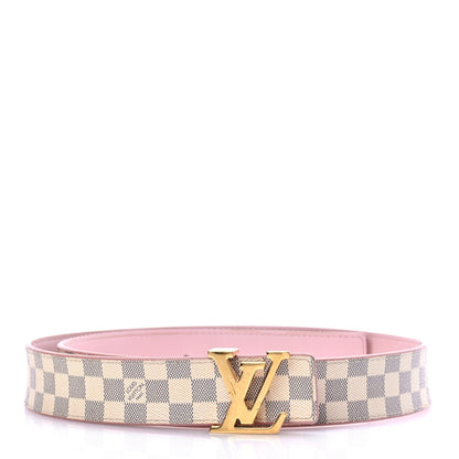 Louis Vuitton Damier Azur 30mm LV Initiales Reversible Belt 80 32 Pink 1 of 6