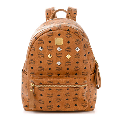 MCM Visetos Medium Sprinkle Stud Stark Backpack Cognac 1 of 11