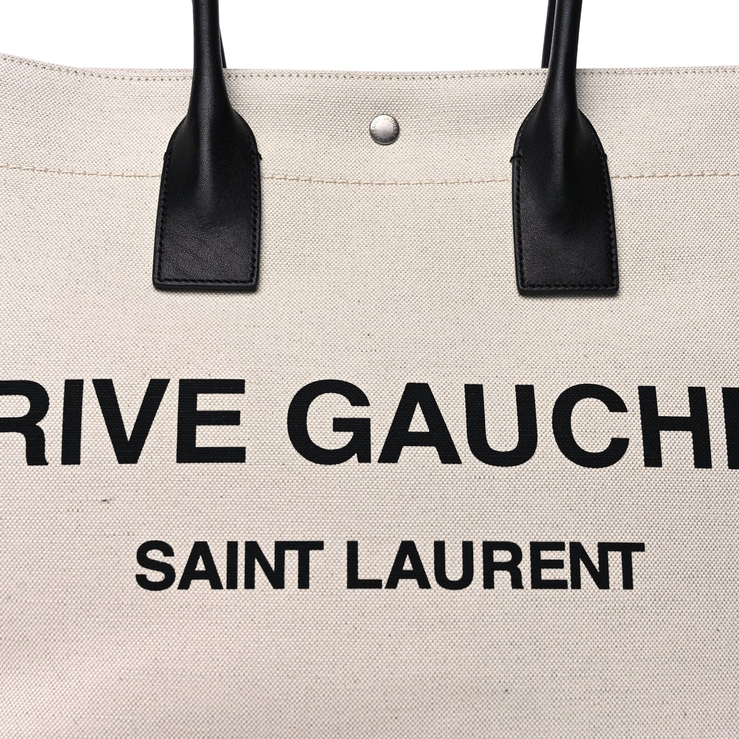 Linen Calfskin Small Rive Gauche Tote  Greggio Natural