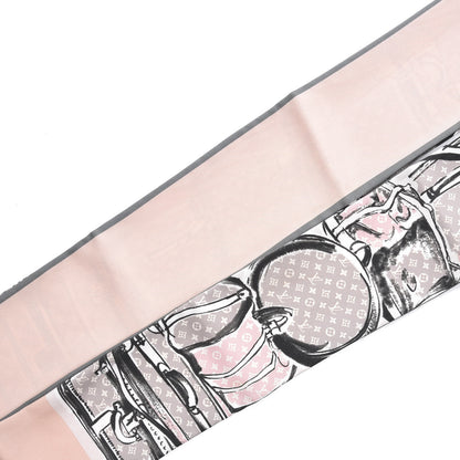 Louis Vuitton Silk Monogram Trunks Bandeau Rose Poudre 2 of 5