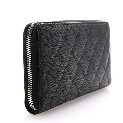 Chanel Caviar Quilted Large Gusset Zip Around Wallet Black 3 of 7