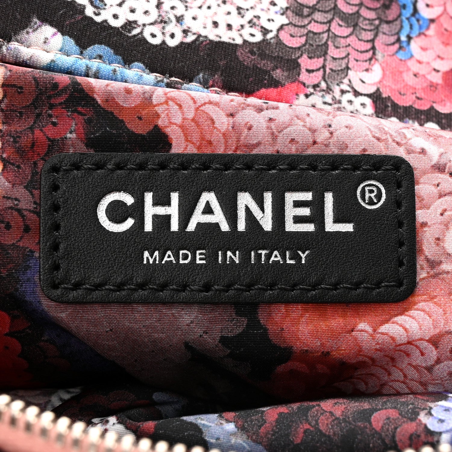 Chanel Canvas Sequin Print Quilted Waist Bag Multicolor 5 of 9