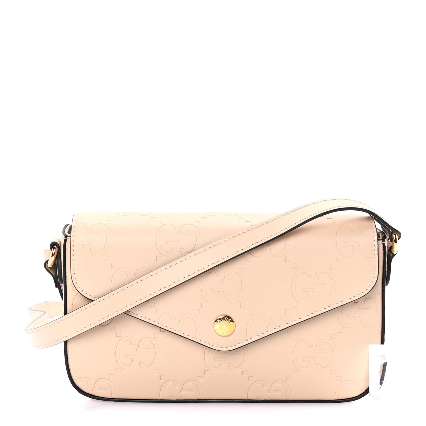 Calfskin GG Super Mini Shoulder Bag  Beige