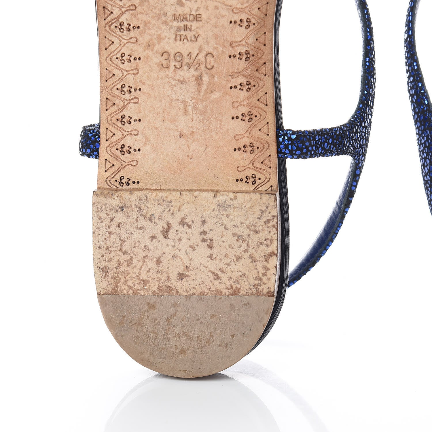 Chanel Glitter CC Thong Sandals 39.5 Dark Blue 12 of 16