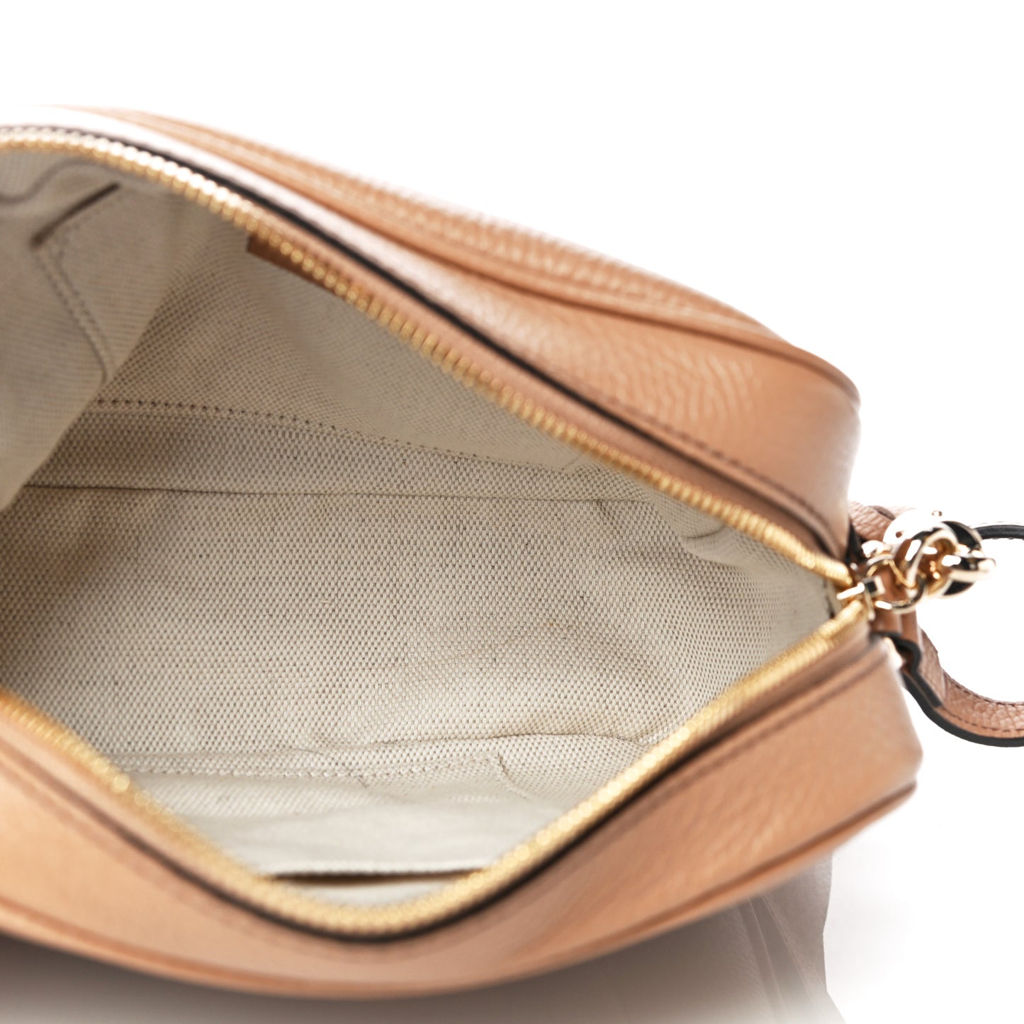 Pebbled Calfskin Small Soho Disco Bag Camelia