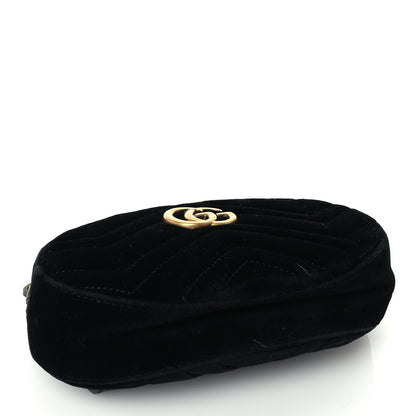 Gucci Velvet Matelasse GG Marmont Belt Bag  95 38 Black 3 of 8