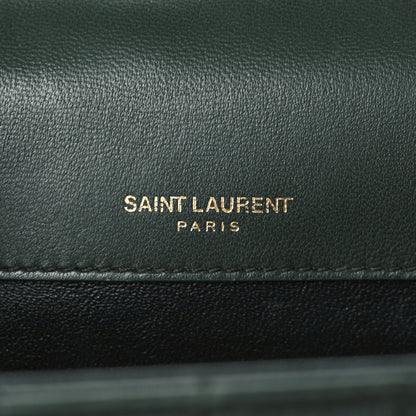 Saint Laurent Lambskin Matelasse Monogram Medium Vicky Chain Bag Algae 7 of 12