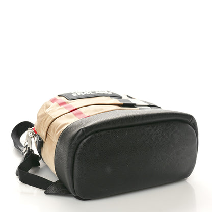 Burberry Econyl Logo Print Check Childrens Nico Backpack Archive Beige 4 of 9