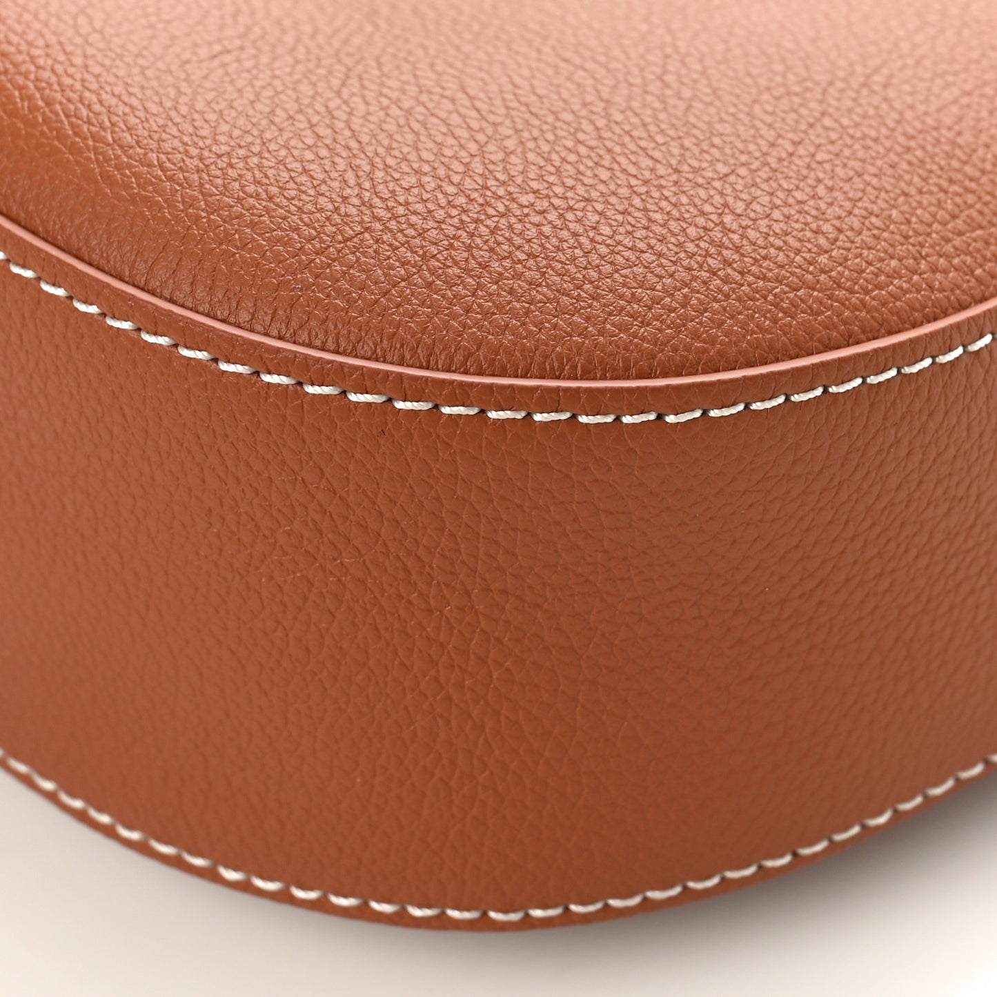 Grained Calfskin Low Key Shoulder Bag Cognac