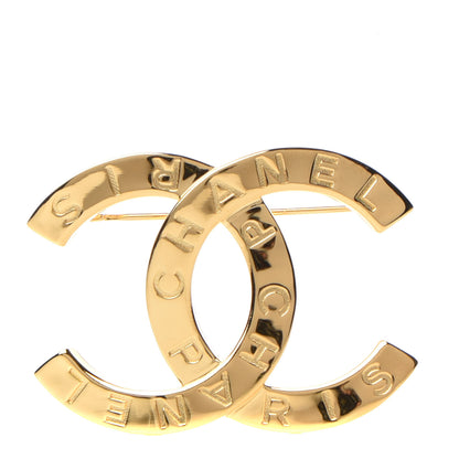 Chanel Metal Paris Button CC Large Brooch Gold 1 of 4