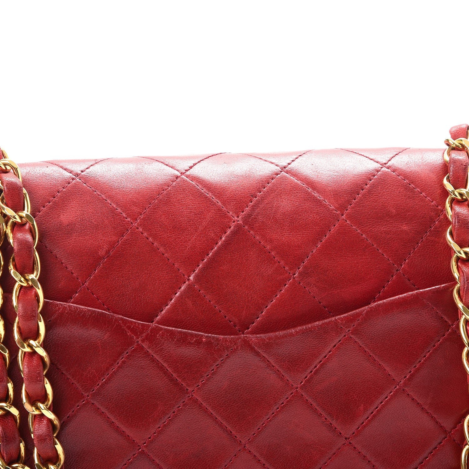 Chanel Lambskin Quilted Small Double Flap Red 14 of 17