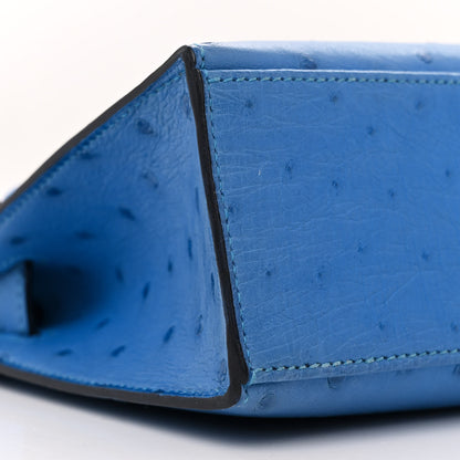 Hermes Ostrich Kelly Pochette Clutch Bleuet 9 of 14