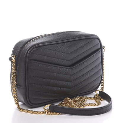 Saint Laurent Grain De Poudre Matelasse Monogram Mini Lou Camera Bag Black 3 of 11