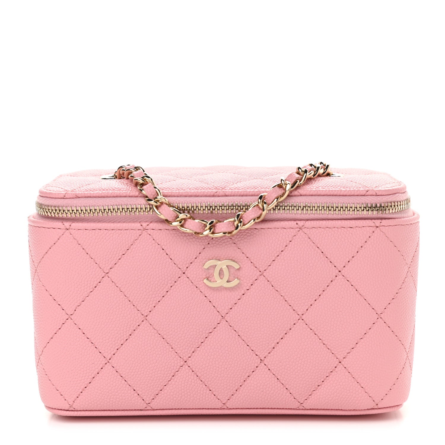 Chanel Caviar Quilted Small Vanity Case With Chain Pink 1 of 9