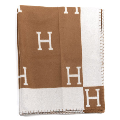 Hermes Wool Cashmere Avalon Blanket Ecru Camel 1 of 4