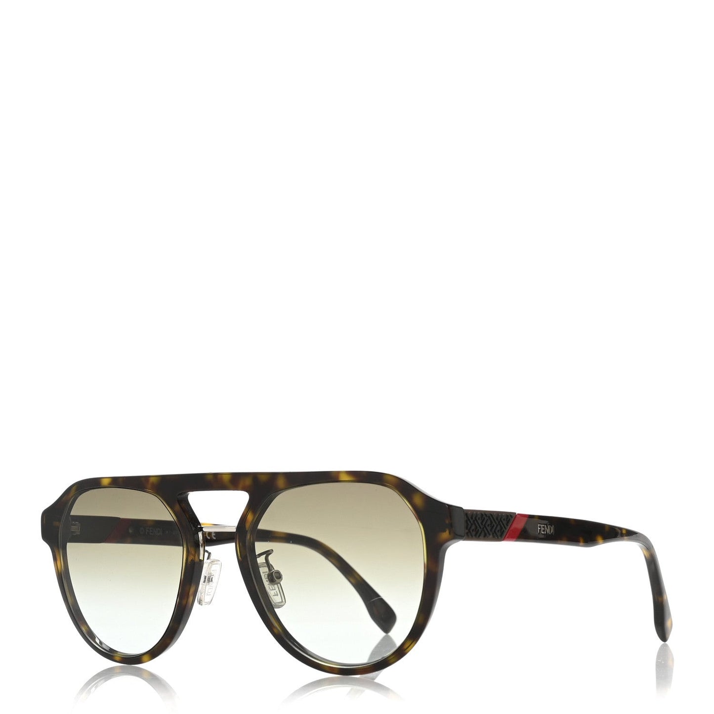 Acetate Aviator Diagonal Sunglasses FE40003U Havana