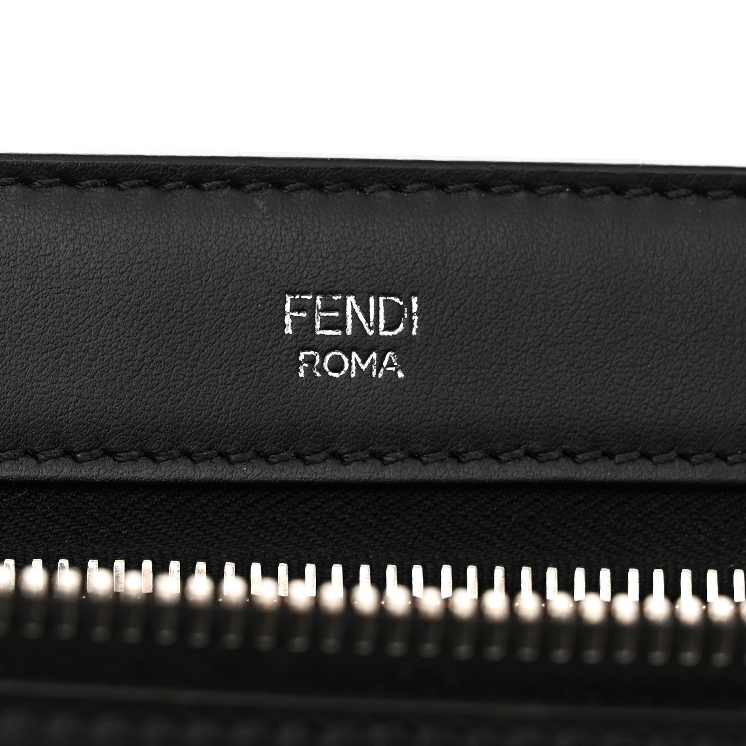 Fendi Vitello Baltico Century Dolce Waves DotCom Satchel Black Terracotta 7 of 12