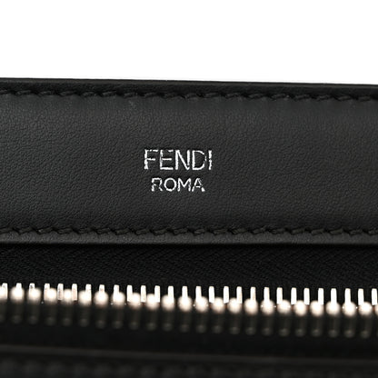 Fendi Vitello Baltico Century Dolce Waves DotCom Satchel Black Terracotta 7 of 12