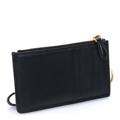 Prada Nappa Quilted Triangle Zip Card Holder  Black 3 of 6