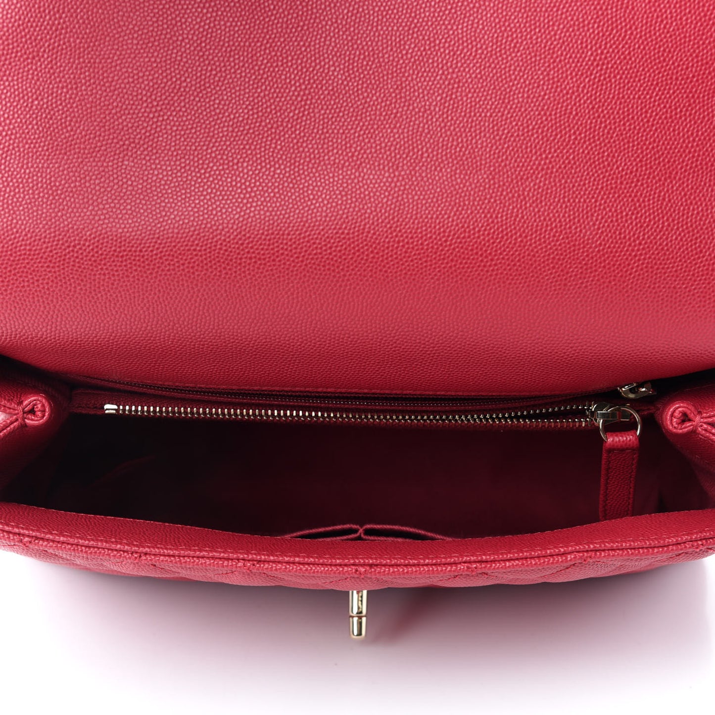 Caviar Quilted Small Coco Handle Flap Fuchsia