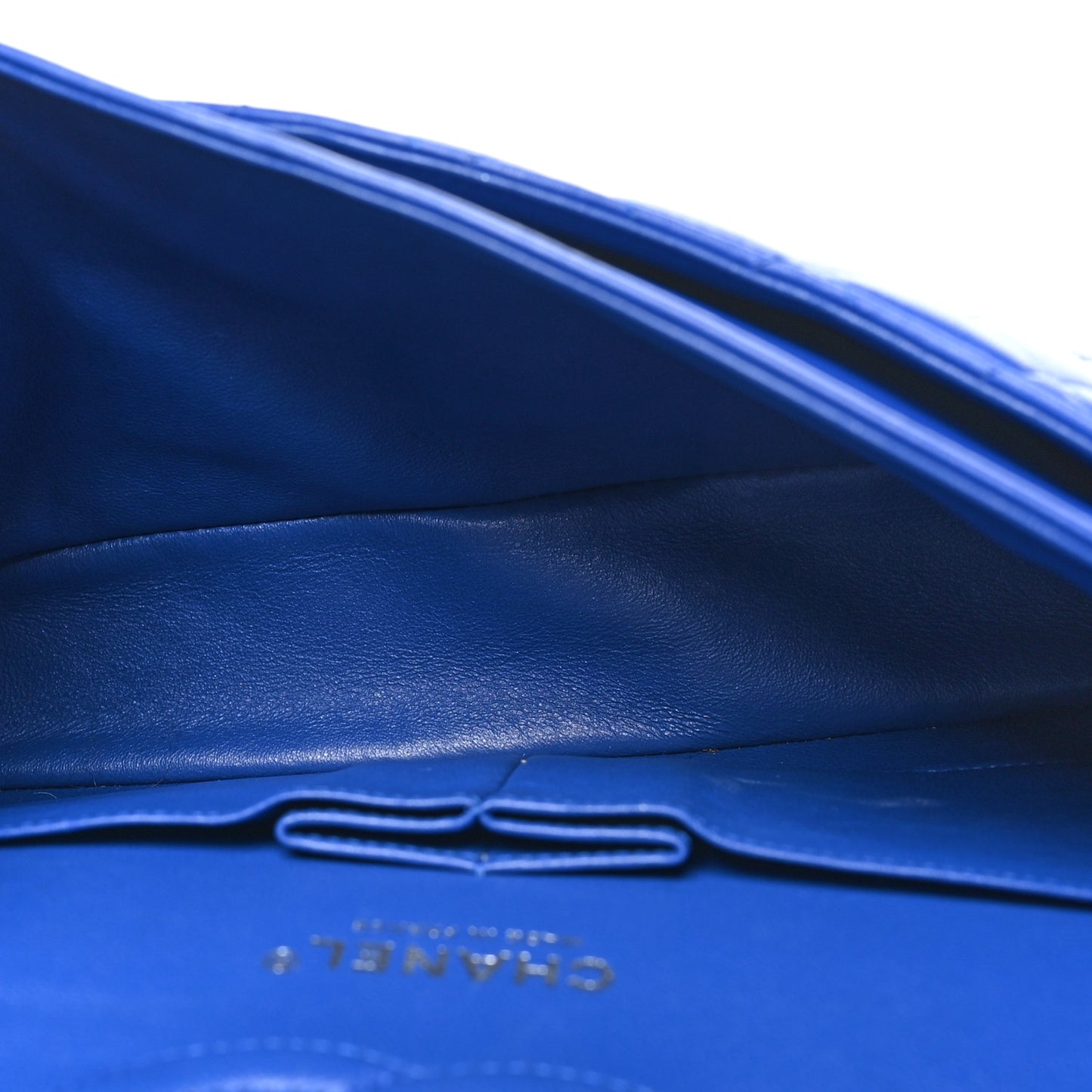 Lambskin Quilted Medium Double Flap Blue