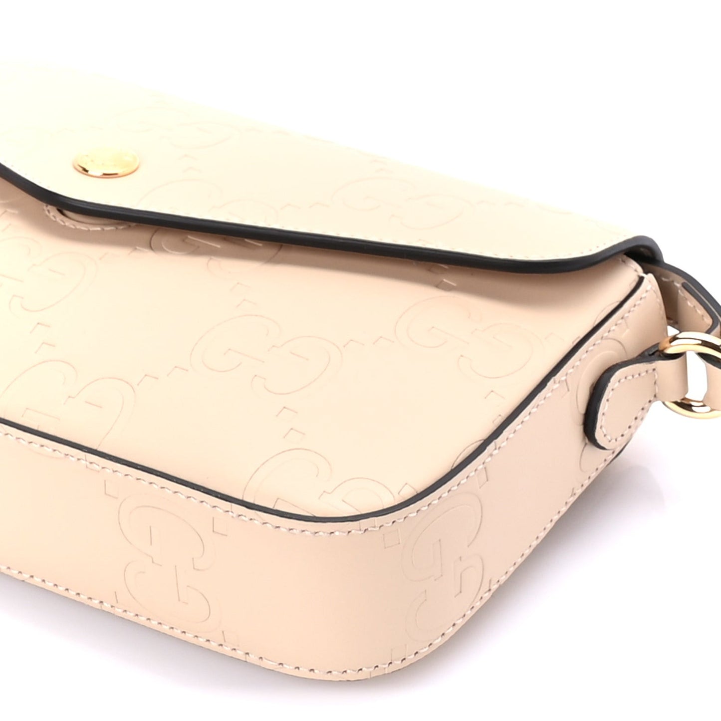 Calfskin GG Super Mini Shoulder Bag  Beige