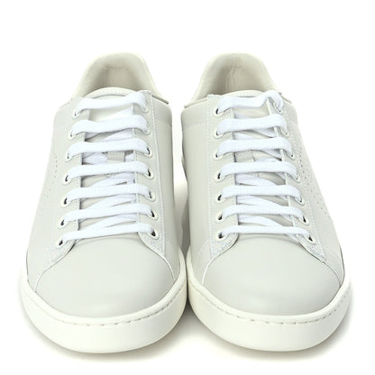 Gucci Calfskin Interlocking G Perforated Womens Ace Sneakers 37.5 White Grey Sky 3 of 8