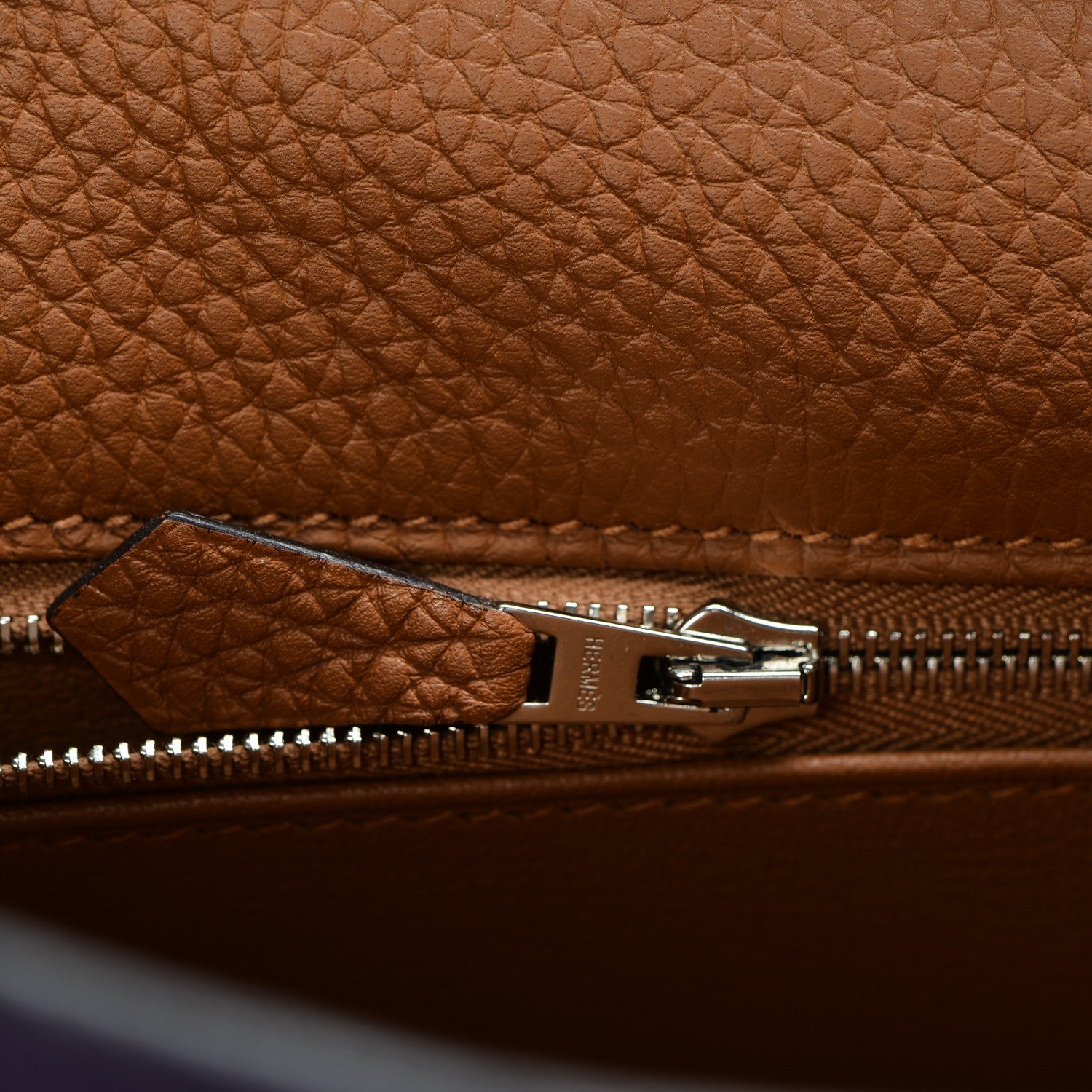 Hermes Taurillon Clemence Arlequin Kelly Retourne 32 Ultraviolet Etain 25 of 30