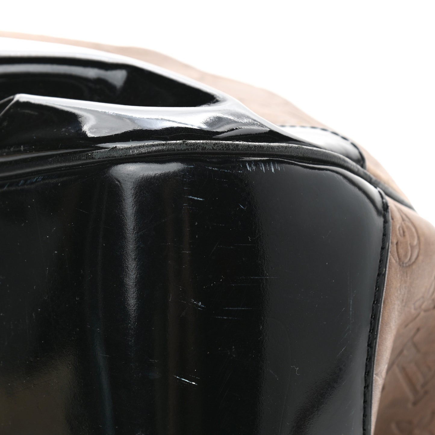 Monogram Embossed Polly Hobo Taupe