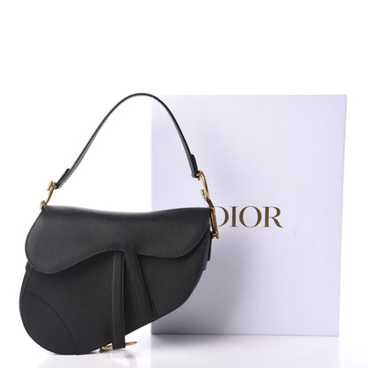 Christian Dior Grained Calfskin Saddle Bag Black 13 of 13