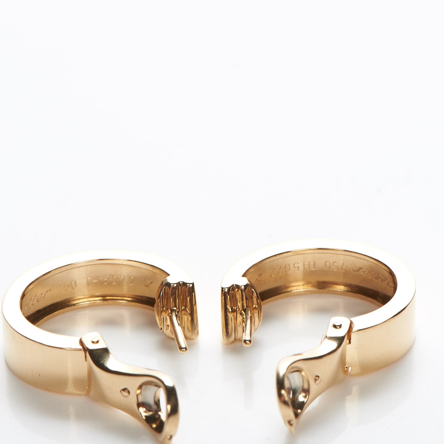 Cartier 18K Yellow Gold 5.5mm LOVE French Clip Hoop Earrings 4 of 8