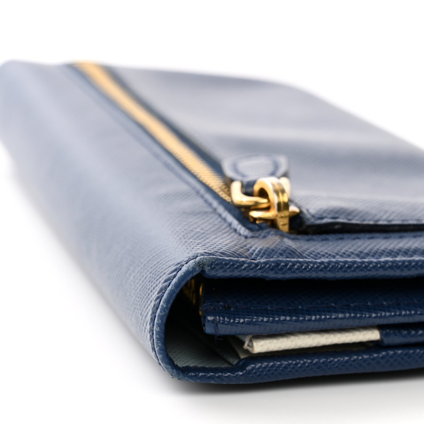 Saffiano Metal Continental Flap Wallet Bleuette Lago White