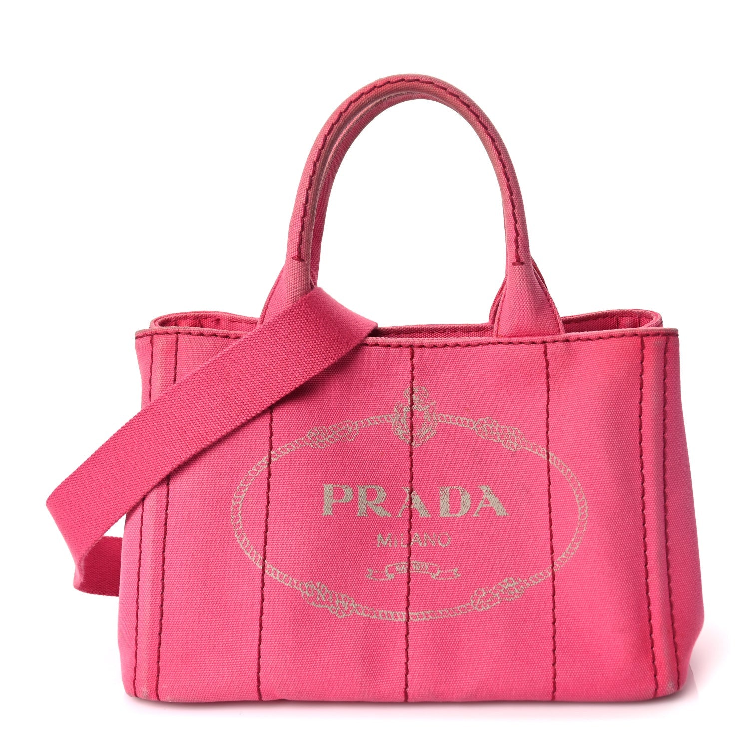 Prada Canapa Small Logo Tote Peonia Peonia 1 of 9