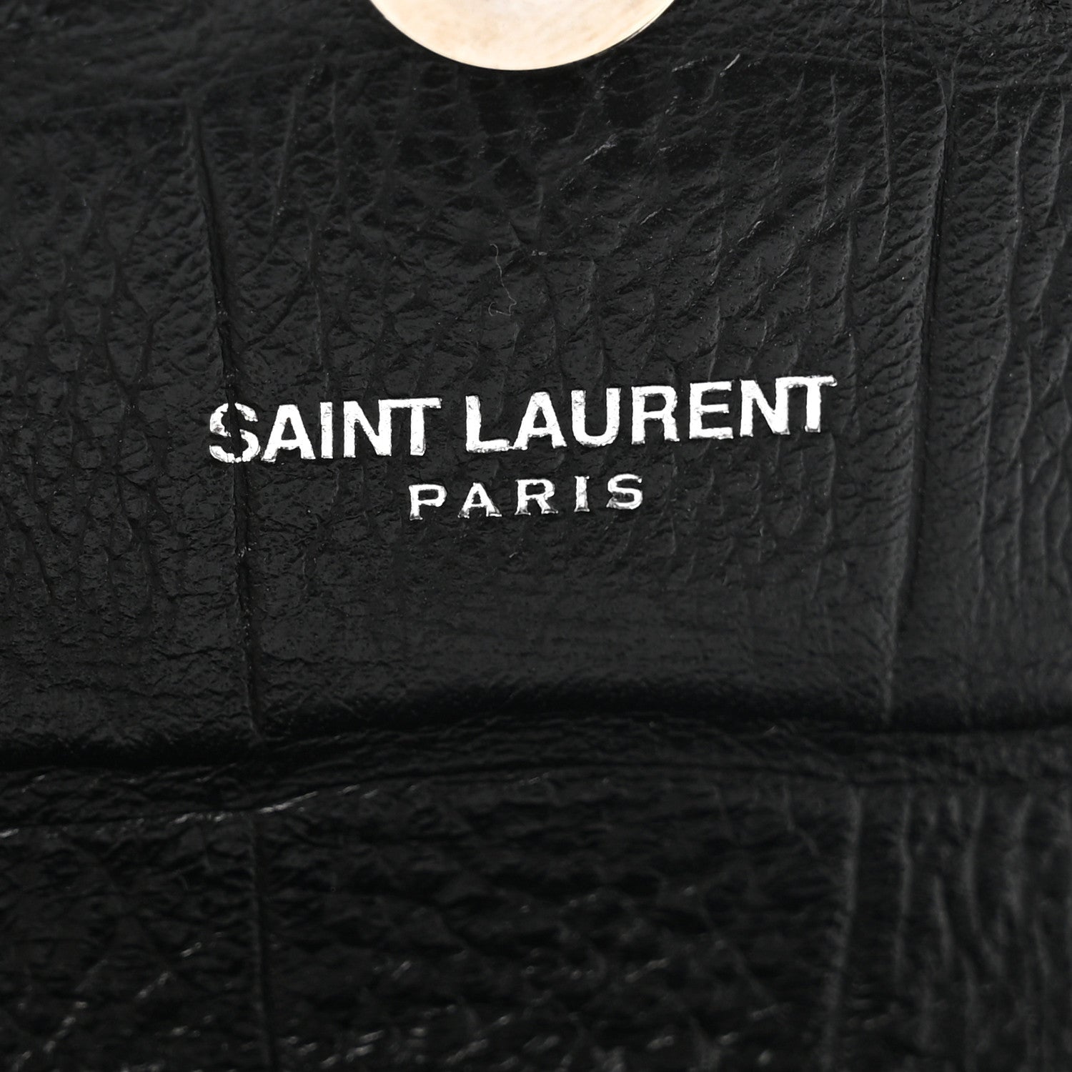 Saint Laurent Calfskin Crocodile Embossed Monogram Candy Crossbody Black 5 of 5