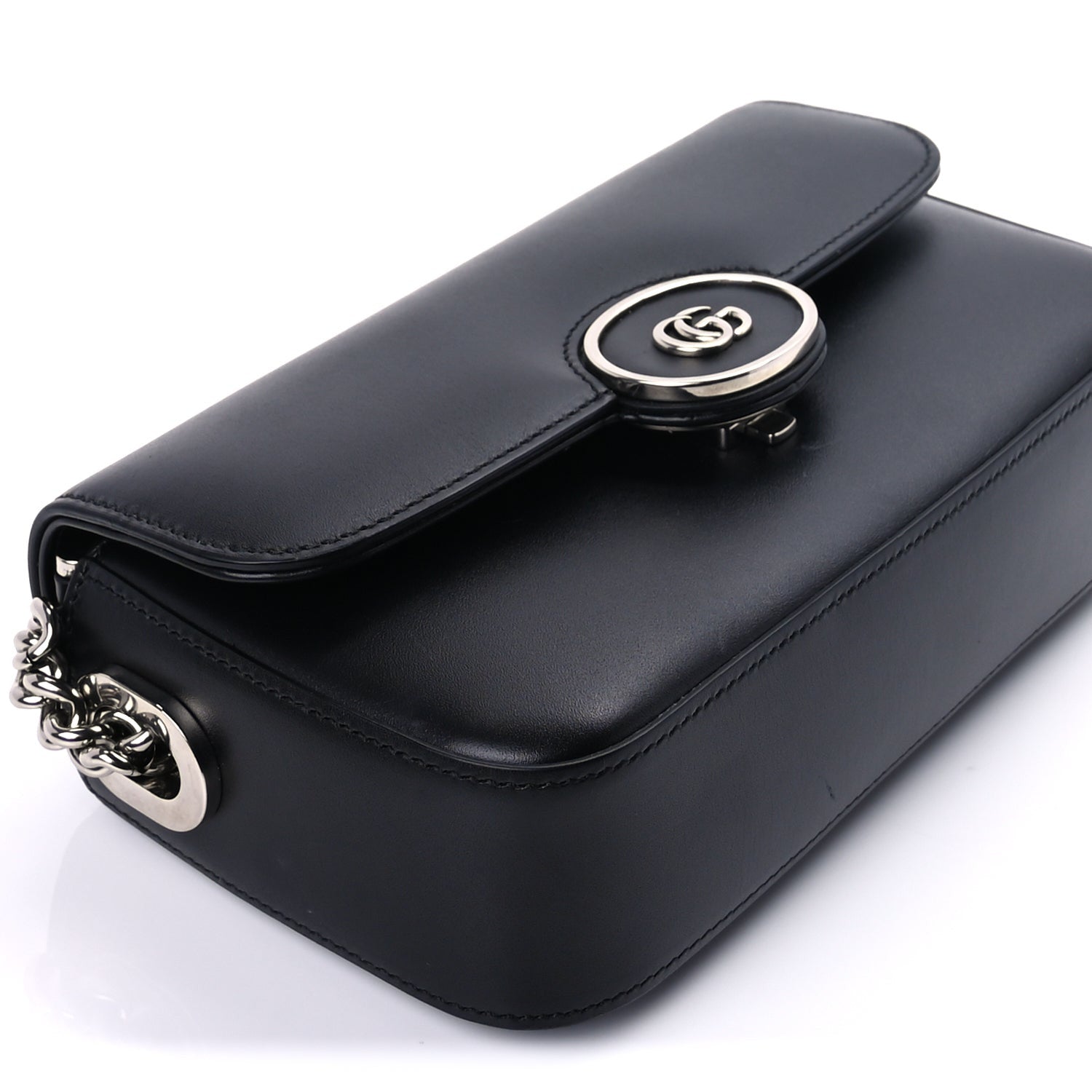 Gucci Senna Calfskin Petite GG Top Handle Shoulder Bag Black 7 of 7