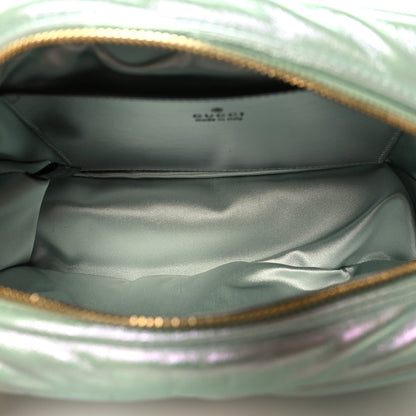 Gucci Iridescent Nappa Chevron Matelasse Small GG Marmont Chain Shoulder Bag Iridescent Salvy Green 5 of 7