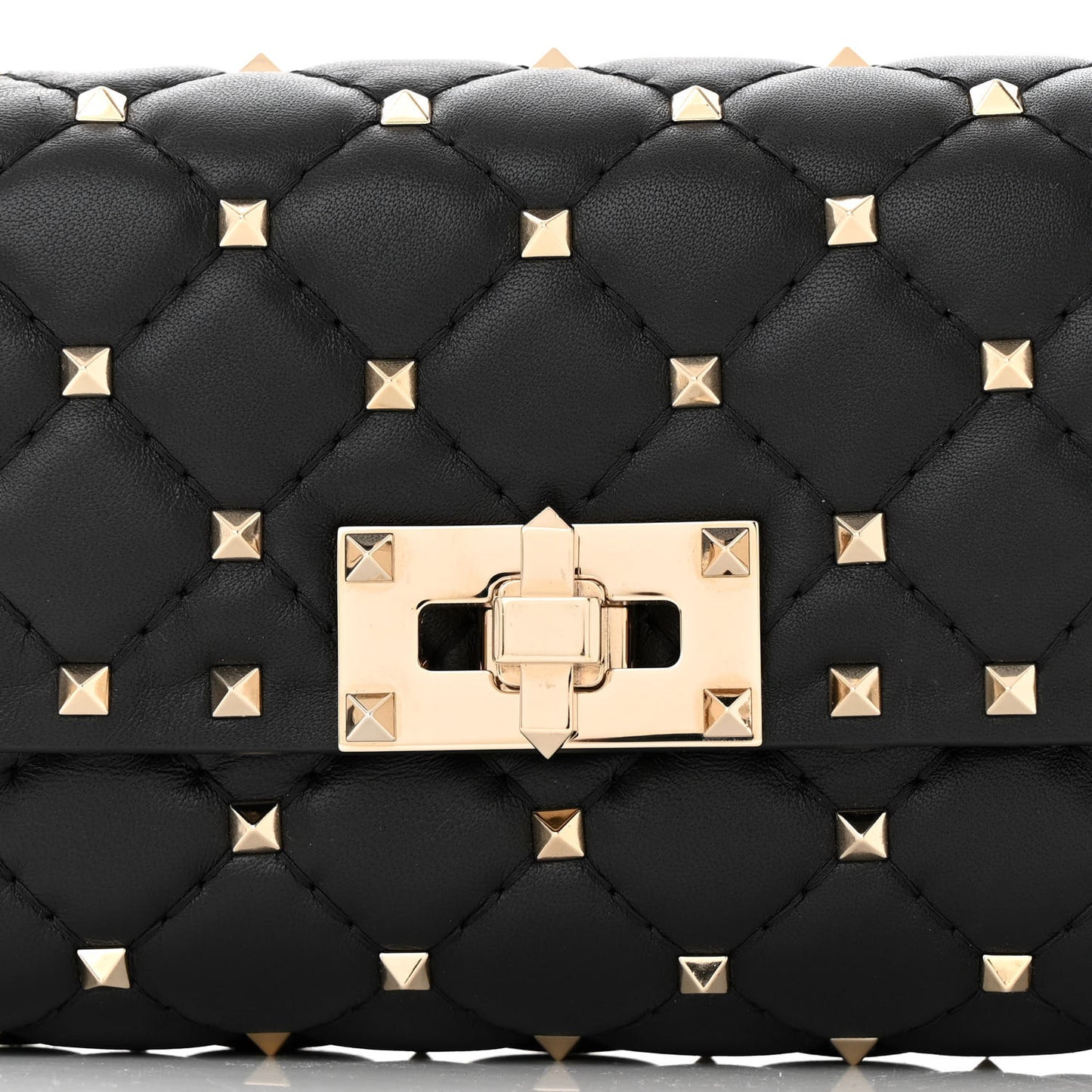 Lambskin Rockstud Spike Belt Bag 85 Black