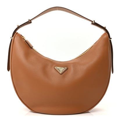 Prada Soft Calfskin Large Shoulder Bag  Caramel 1 of 8