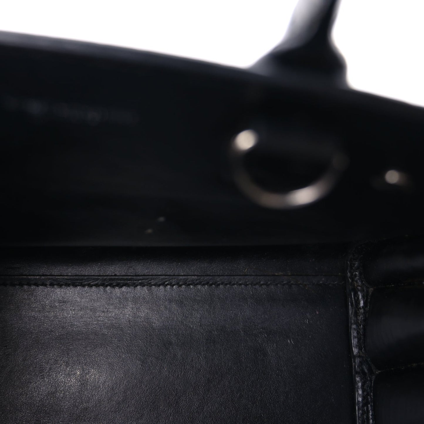 Calfskin Crocodile Embossed Nano Sac De Jour  Black