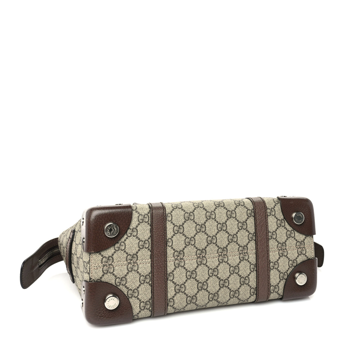 GG Supreme Monogram Textured Dollar Calfskin Small Detail Tote Beige Ebony New Acero
