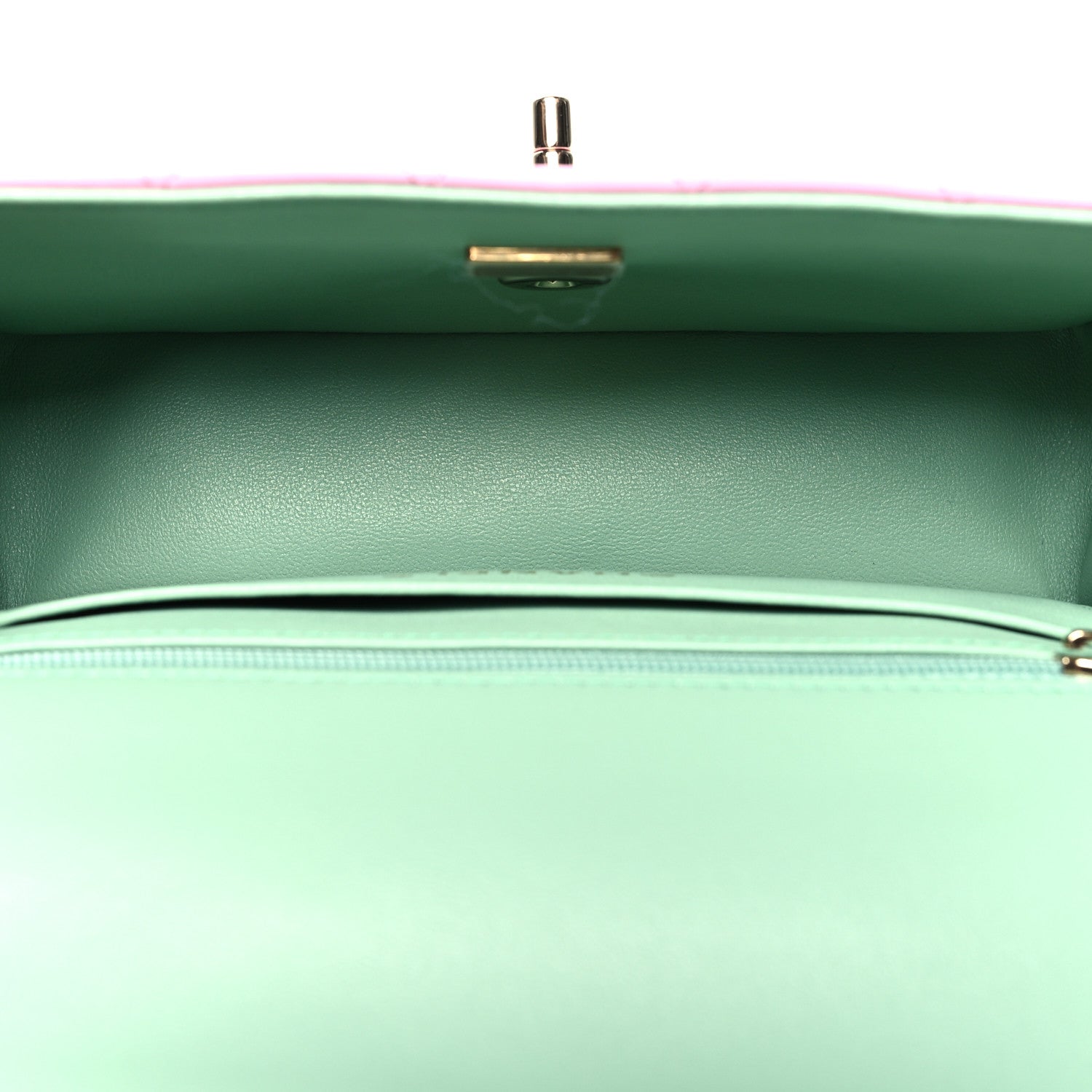 Chanel Lambskin Quilted Mini Top Handle Rectangular Flap Lilac Light Green 5 of 11