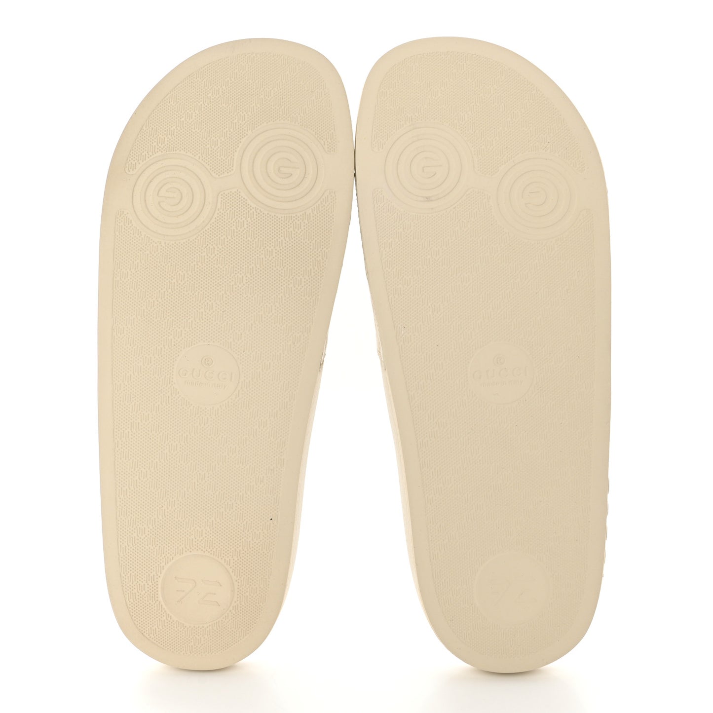 Microguccissima Slide Sandals 39 Ivory