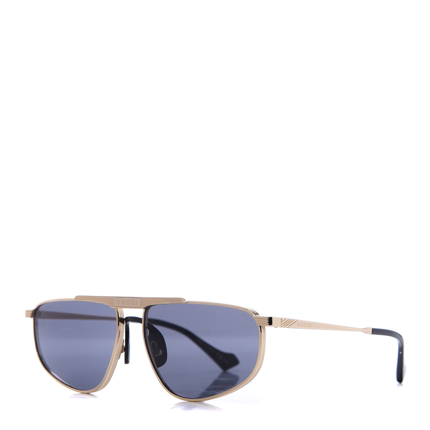 Gucci Metal Mens Squared Aviator Sunglasses GG0841S Gold 1 of 7
