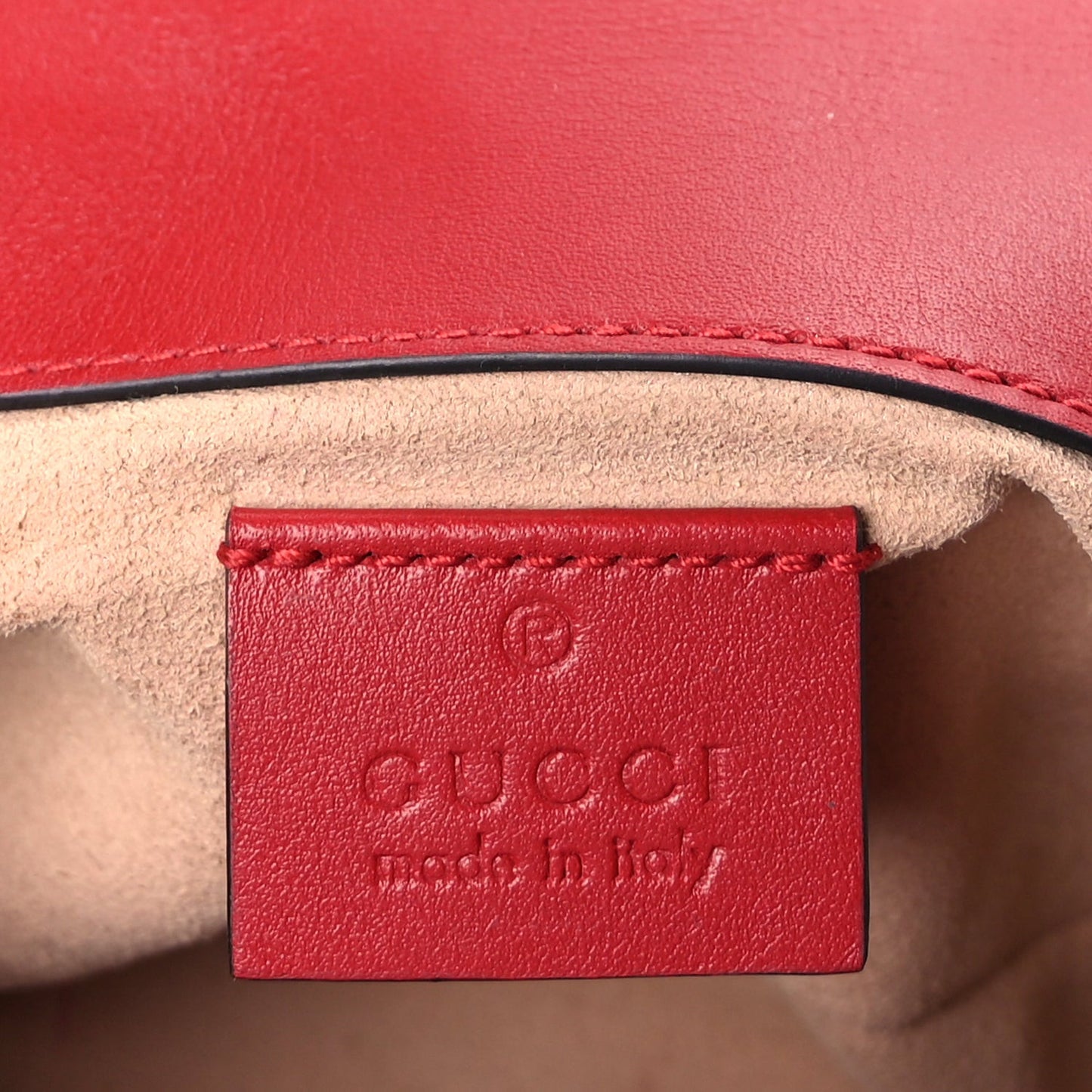Calfskin Matelasse Super Mini GG Marmont Shoulder Bag  Hibiscus Red