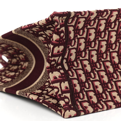 Christian Dior Oblique Medium Book Tote Burgundy Multicolor 8 of 9