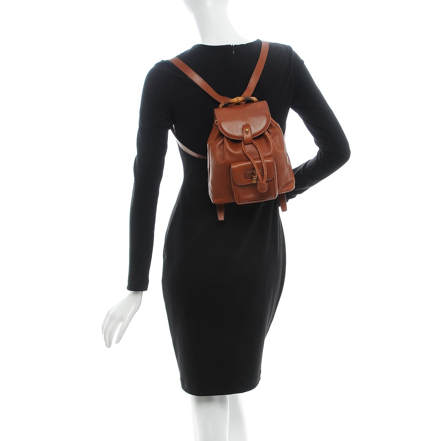 Calfskin Bamboo Backpack Brown